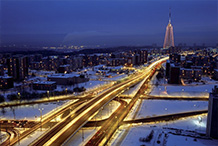 Naujasis Vilnius žiemos vakarą